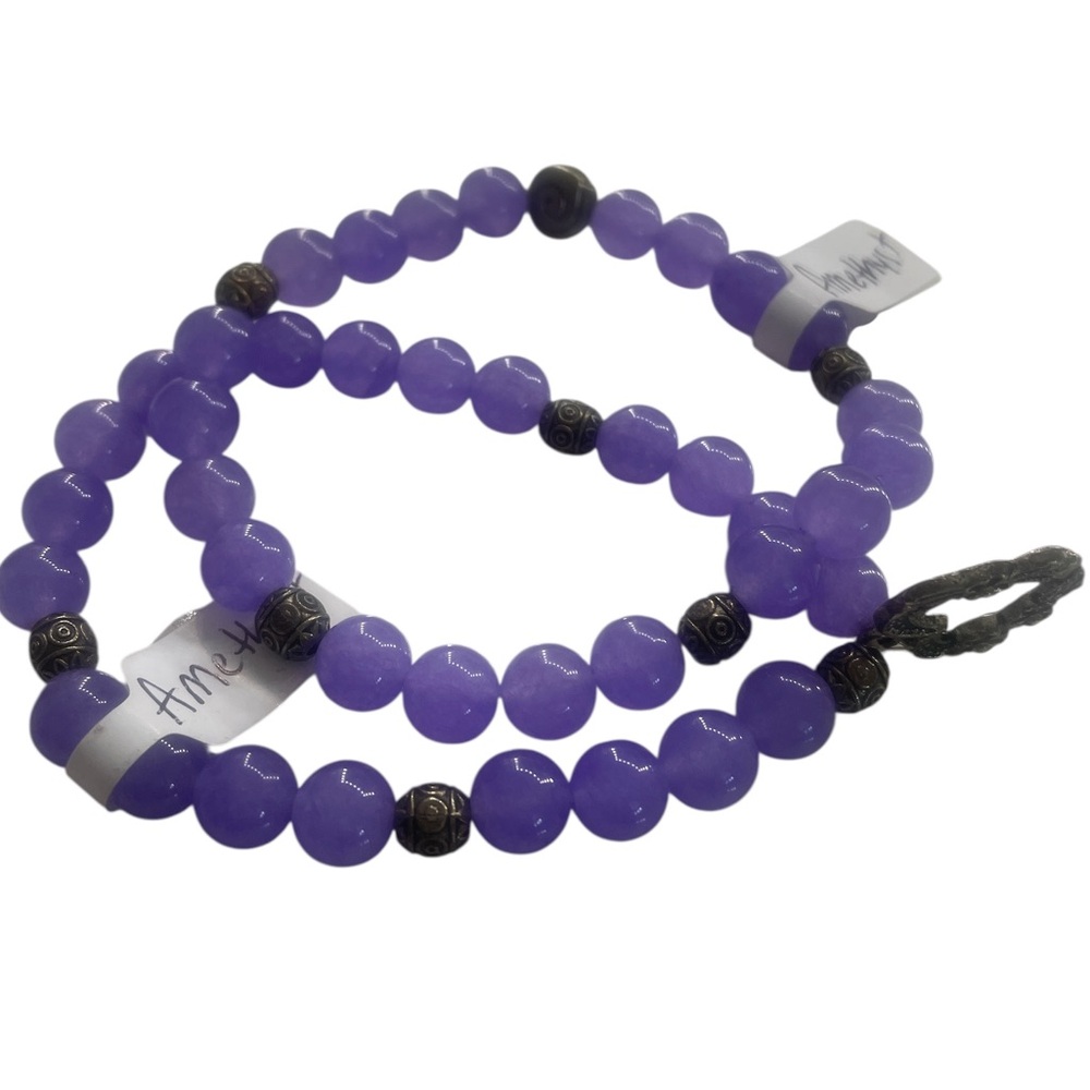 Amethyst, Lilac, purple gemstone bracelet - Picture 4 of 7
